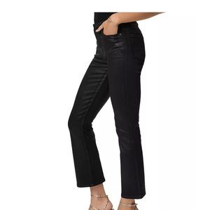 Paige Claudine Jeans in Black Fog Lux Coated Size 33 or Size 34